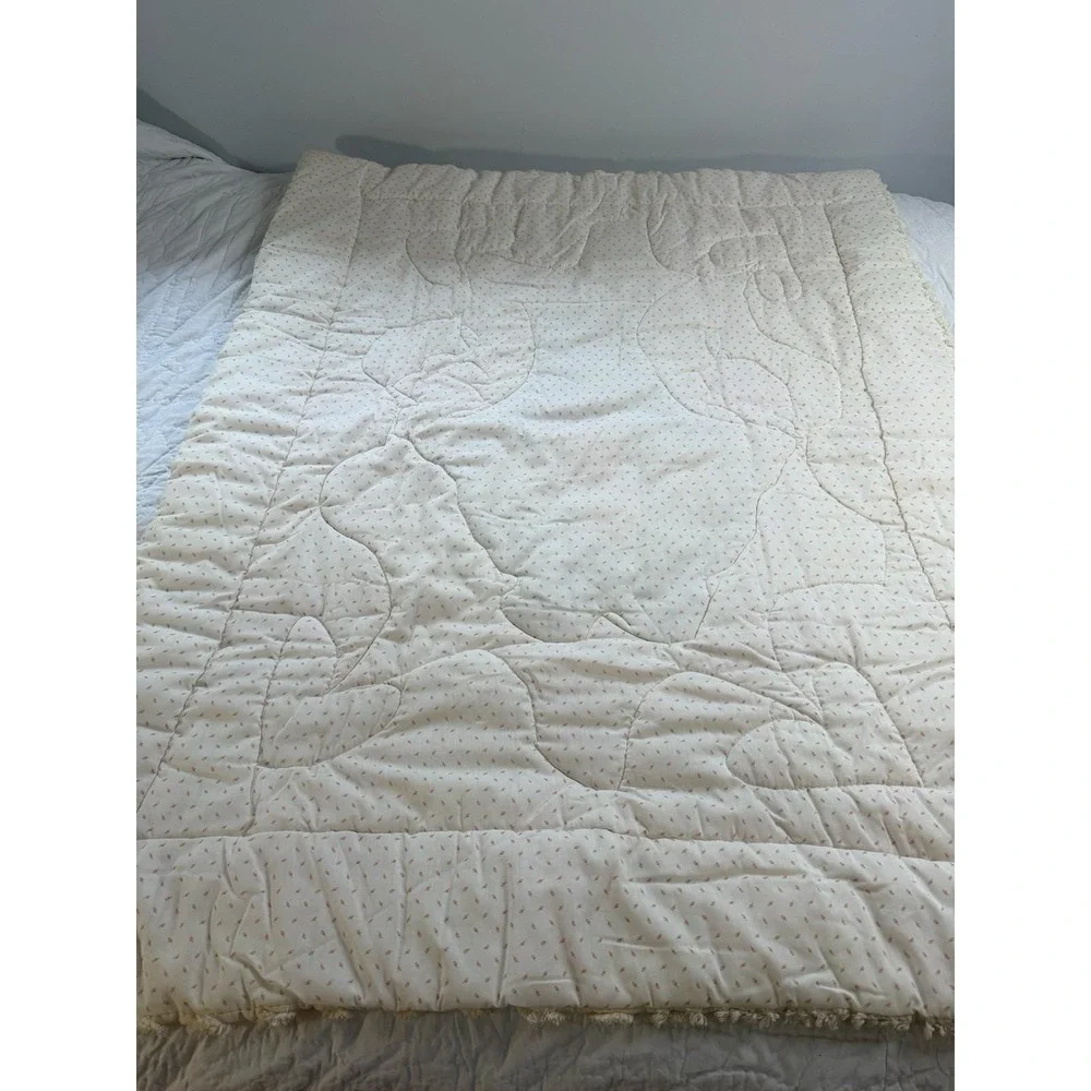 Vintage Chenille Flower Basket Small Throw Blanket 50x40